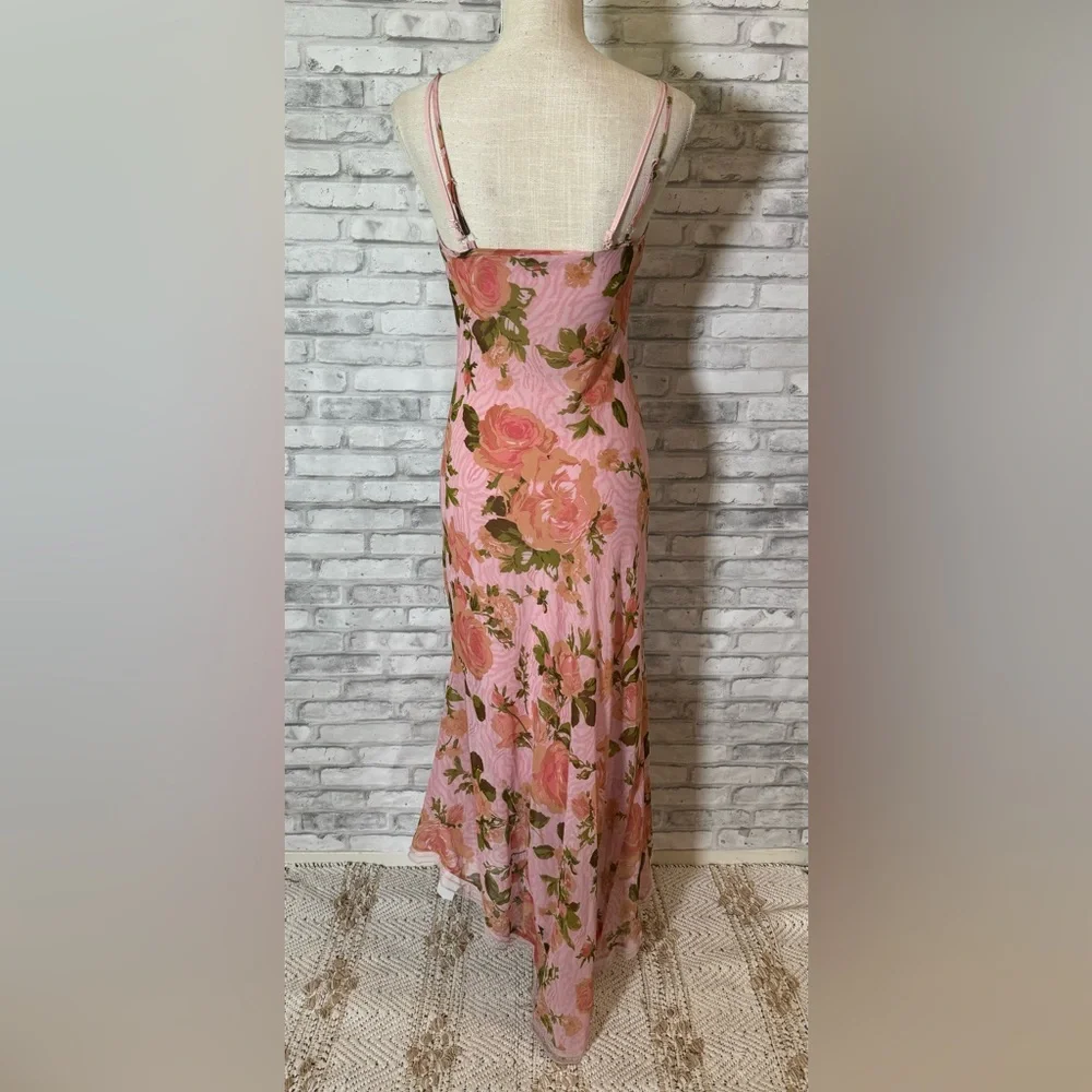 Betsey Johnson Vintage 90s Floral Rose Tori Pink Slip Dress Urban Outfit… - Picture 4 of 16
